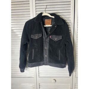 Levis Black Sherpa Style Jacket Size XS
